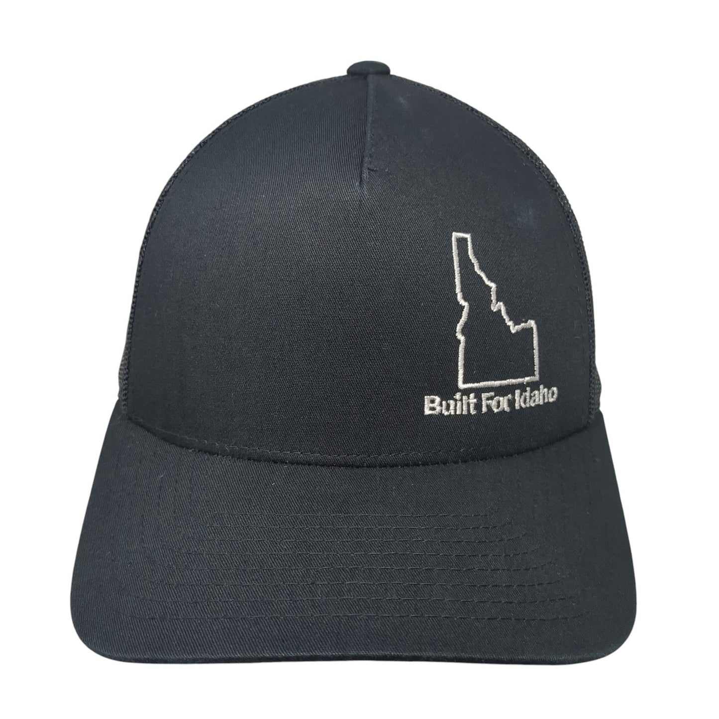 Built For Idaho Snapback Mesh Back Trucker Hat Black One Size Embroidered