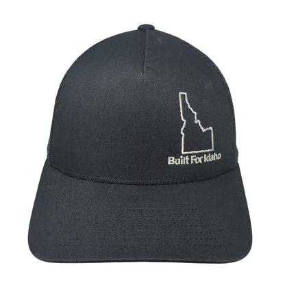 Built For Idaho Snapback Mesh Back Trucker Hat Black One Size Embroidered