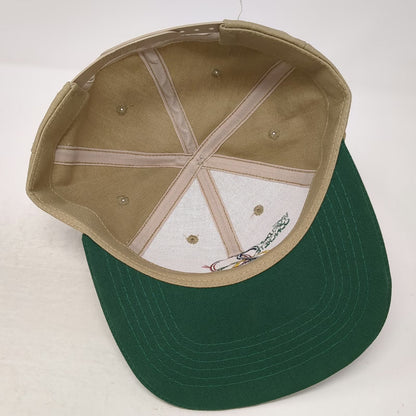 World of Concrete Orlando Beige Green Snapback Hat One Size Embroidered Twill