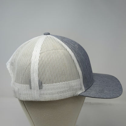 Ivory Headwear Simplot Gray White Yellow Trucker Hat One Size Mesh Snapback Cap
