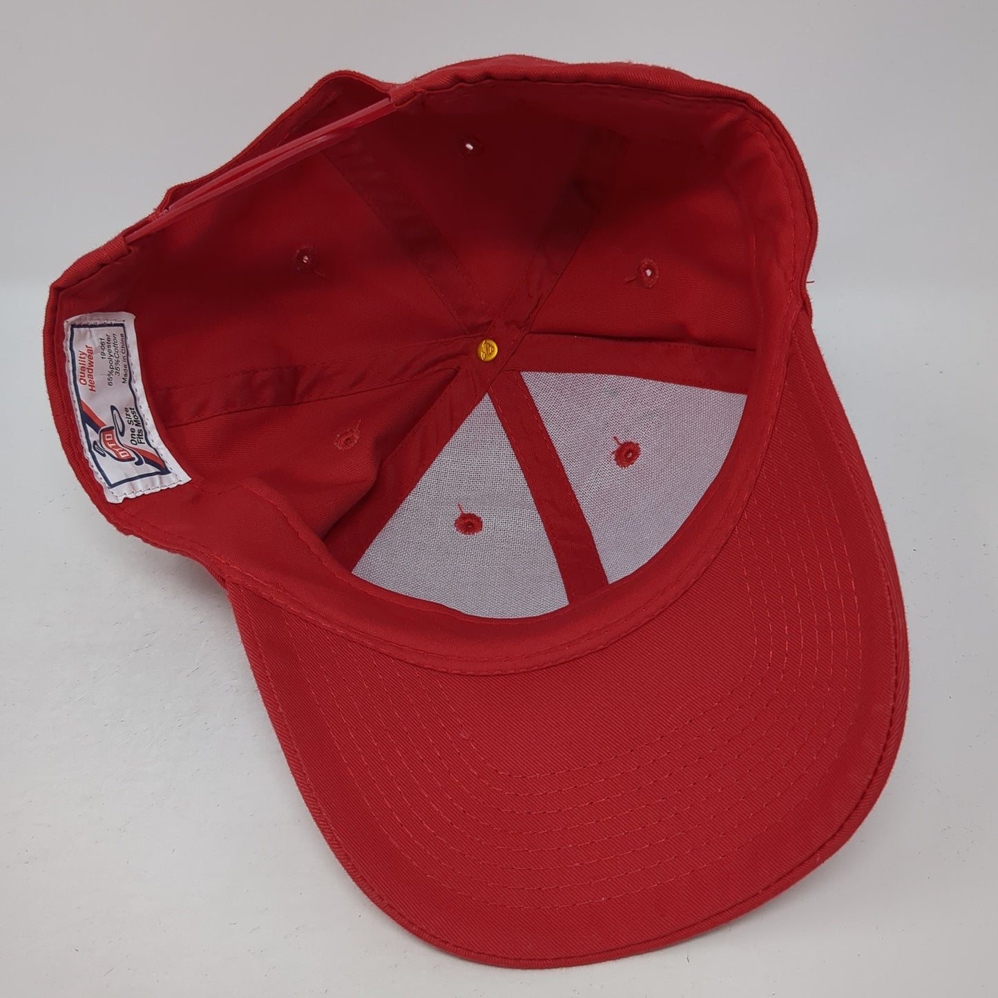 Red Hat Lady's Man Snapback Hat Red One Size Adjustable 6 Panel Otto