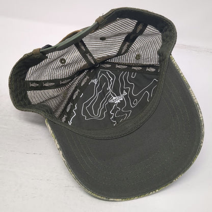 RepYourWater Trucker Hat Green One Size Camo Idaho Topo Yellow Snapback Mesh Hat