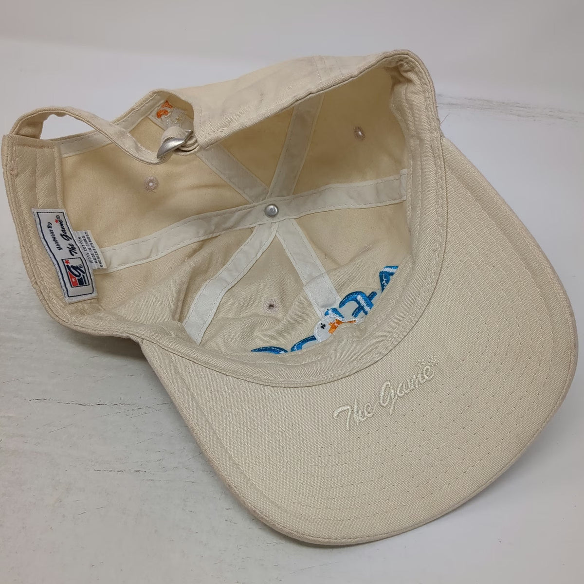 The Game Aflac Duck Logo Mascot Beige Baseball Cap One Size Hat Cotton Slideback