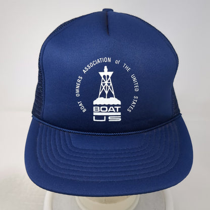 San Sun Blue One Size Trucker Hat Boat Owners Association US Snapback Mesh