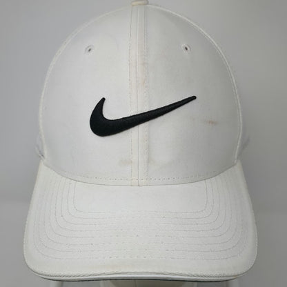 Nike Baseball Cap White XL Fitted Mesh Back Swoosh Logo Golf Athletic Sport Hat
