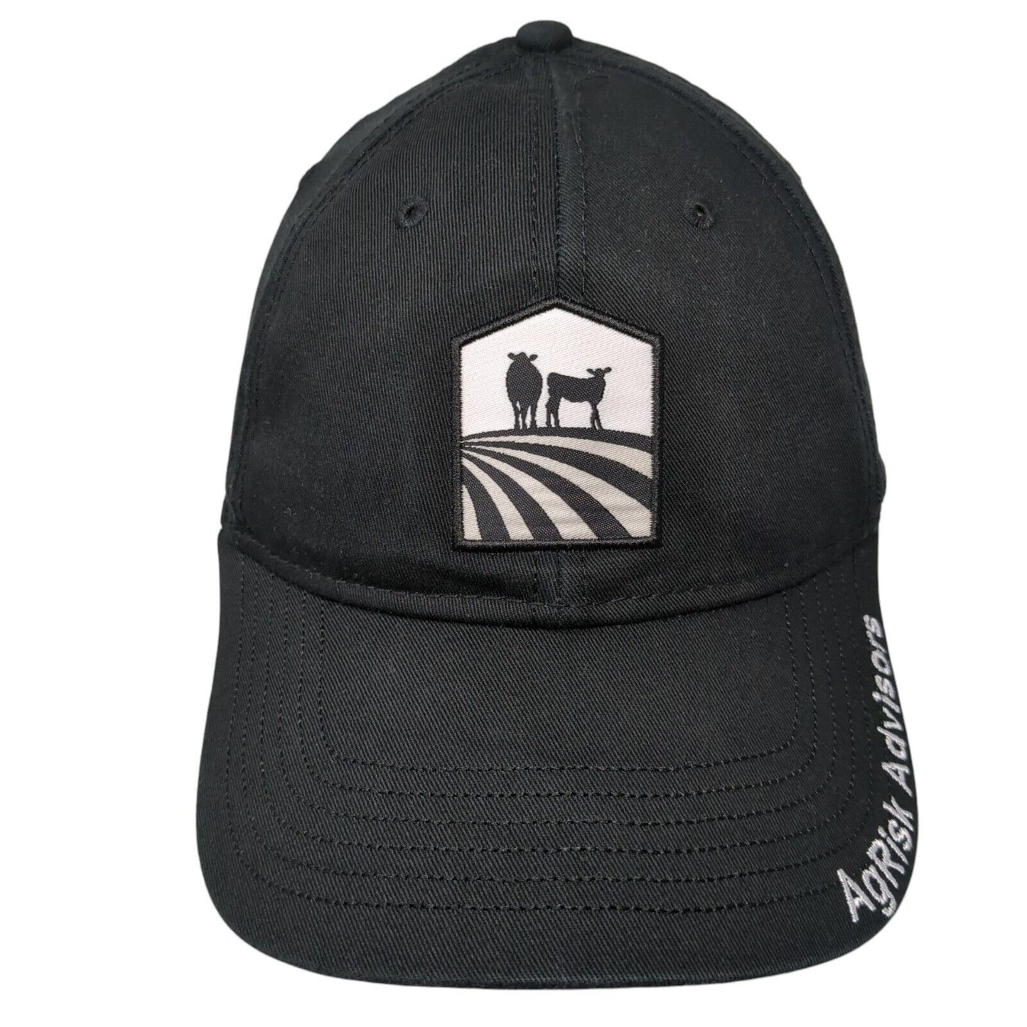 AgRisk Advisors Strapback Hat Black One Size Embroidered Patch Ouray