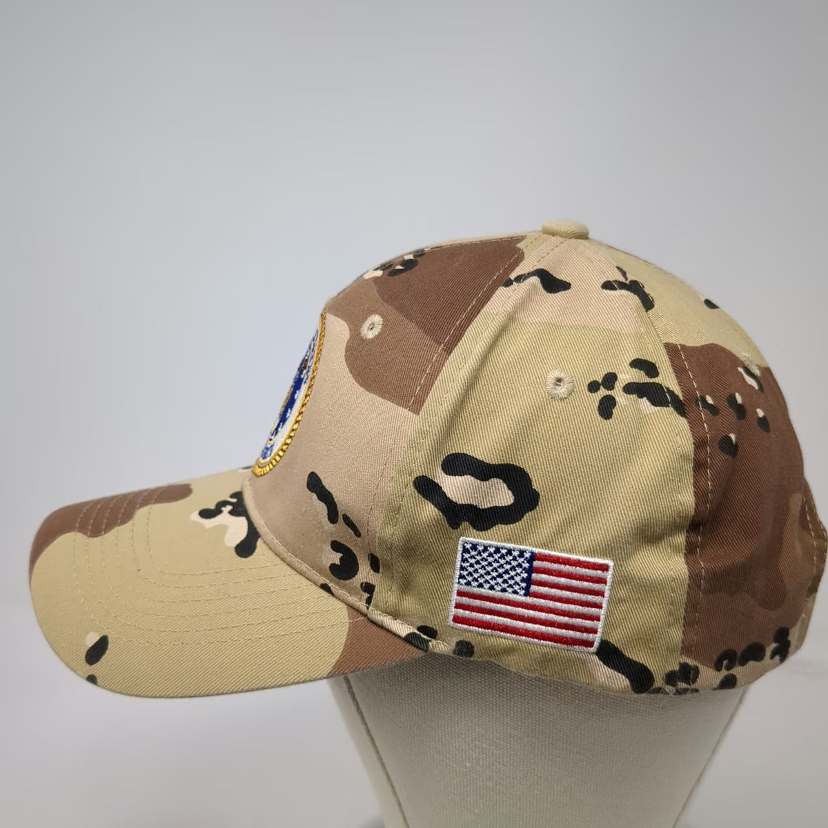 Hosanna Baseball Cap Beige OSFM Desert Camo Air Force Seal US Flag Military Hat