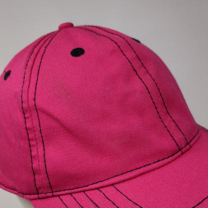 Unbranded Strapback Hat Pink One Size Adjustable Vented Holes 6 Panel Blank