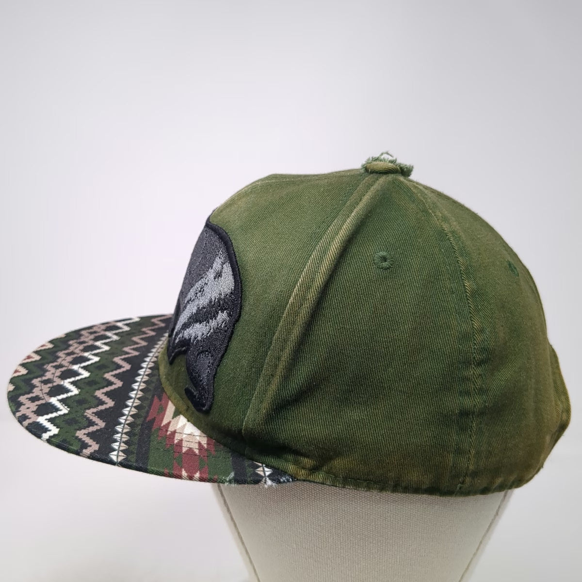 Carbon Elements Snapback Green One Size California Bear Star Western Pattern Hat