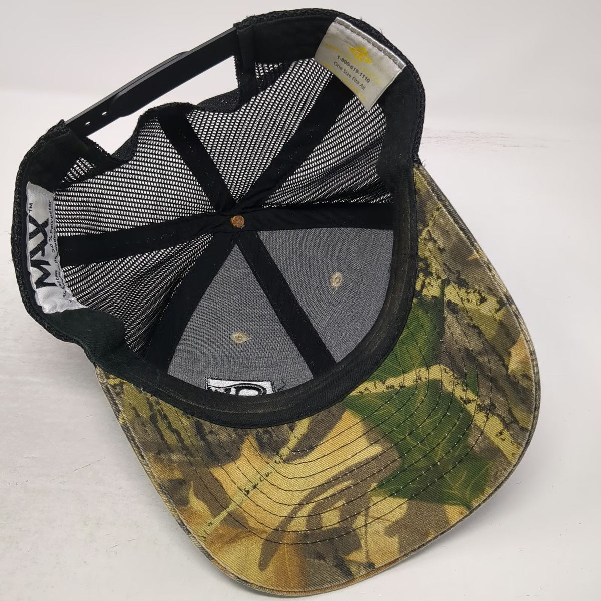 Max Trucker Hat Green One Size Camo HIAB Logo Mesh Snapback Load Handling Gear