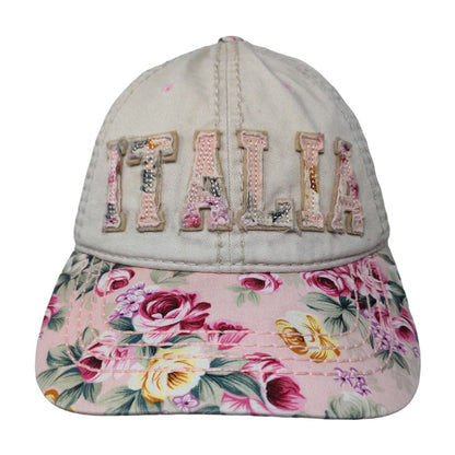 Essencial Women's Strapback Hat Multicolor Floral Embroidered Italia Logo