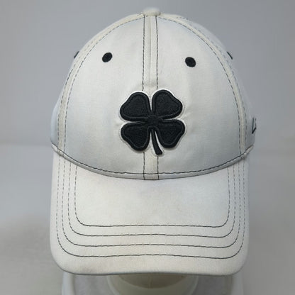 Black Clover Baseball Cap White XL Fitted Live Lucky Contrast Stitching Golf Hat