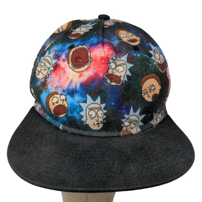 Rick & Morty Men's Snapback Hat Multicolor OSFM All Over Print Graphic Print