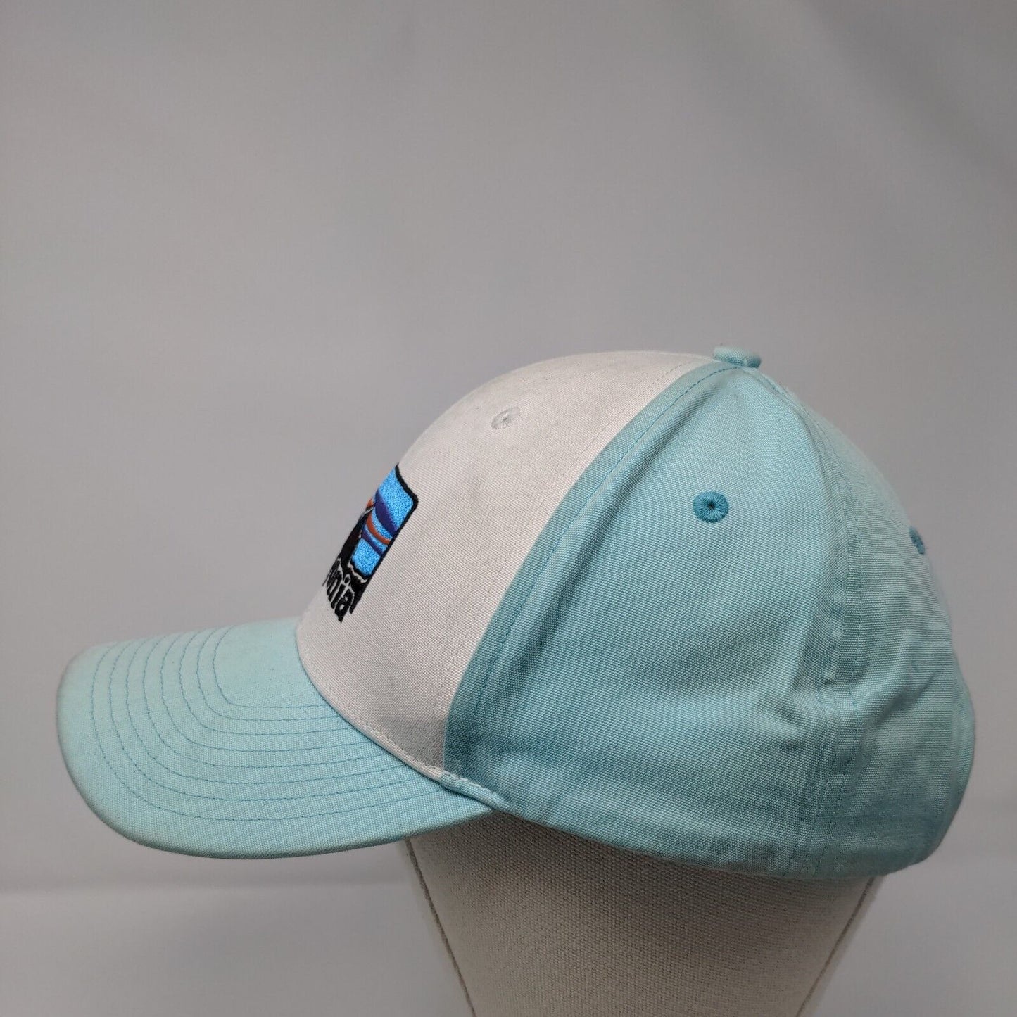 Patagonia Snapback Hat Blue Large Adjustable Embroidered Vented Holes 6 Panel