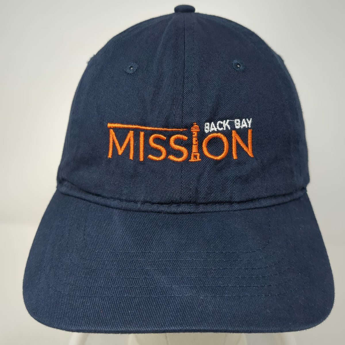 BIG Baseball Cap Blue One Size Strapback Cotton Embroidered Back Bay Mission Hat