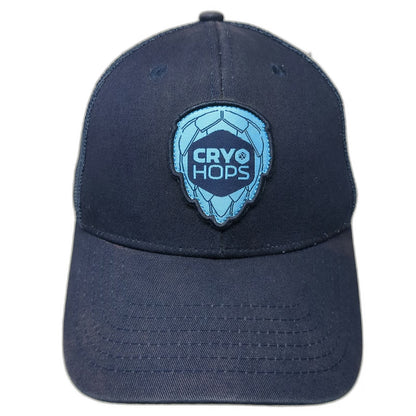 Brewery Branding Co Trucker Hat Blue One Size Snapback Cryo Hops Mesh Back