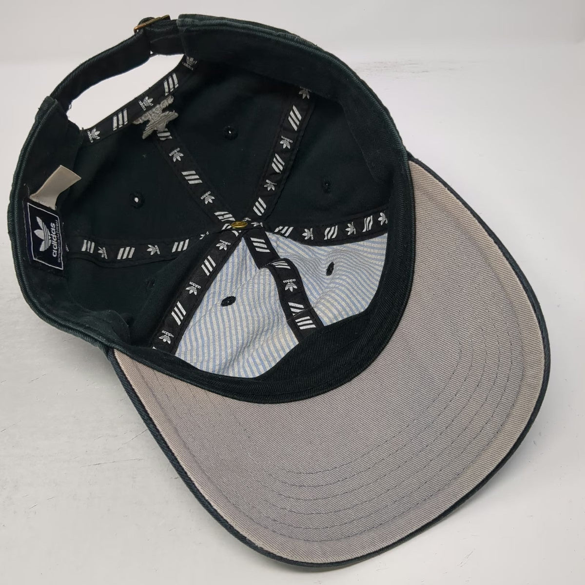 Adidas Baseball Cap Green One Size Trefoil Logo Slideback Washed Cotton Hat