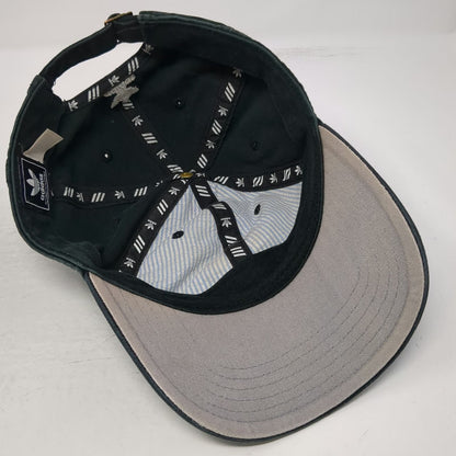 Adidas Baseball Cap Green One Size Trefoil Logo Slideback Washed Cotton Hat