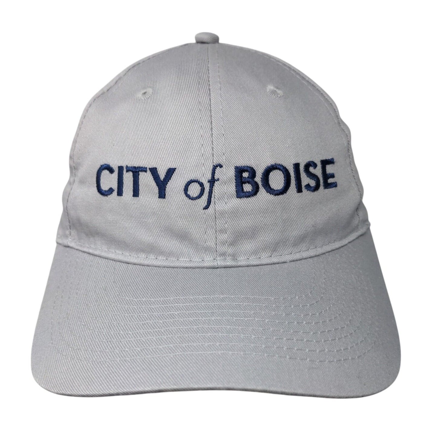 City of Boise Strapback Hat Gray One Size Adjustable Embroidered Port & Company