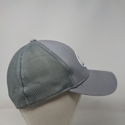 Huk Fishing Fitted Mesh Back Trucker Hat Gray L/XL Stretch 6 Panel