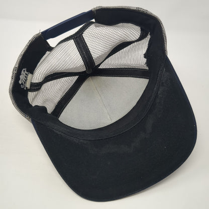 Black Label Snapback Mesh Back Trucker Hat Embroidered Logo Elephant Logo Blue