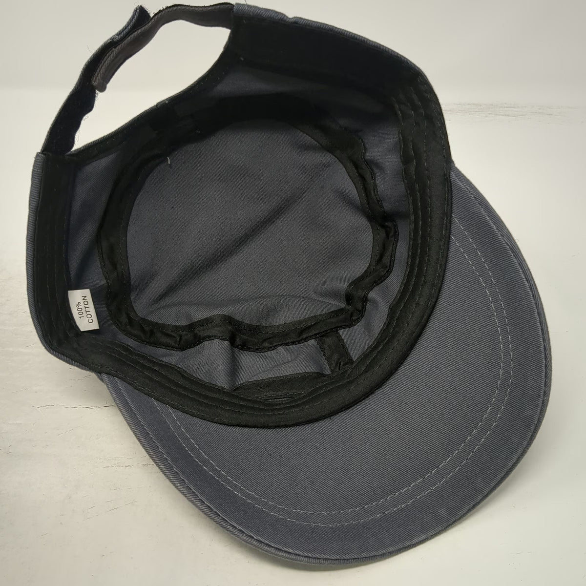 Army Cap Gray Hat One Size Strapback Cotton Solid Plain Military Cadet Style