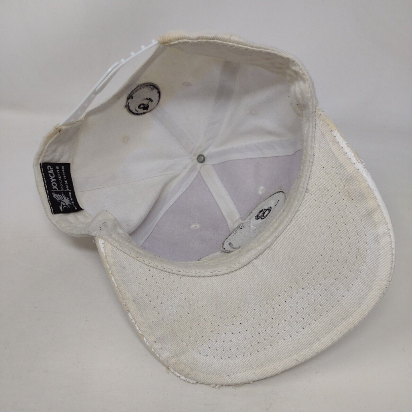 8 Ball Snapback Hat White One Size Adjustable Embroidered 6 Panel Joy Cap