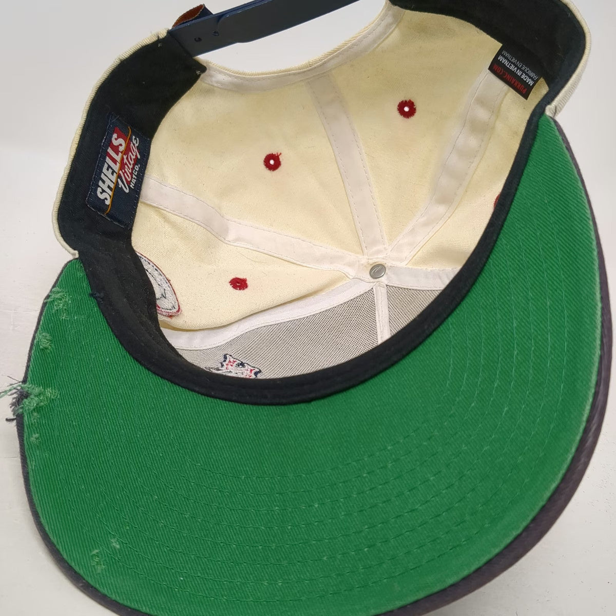 Shells Vintage 5 Panel Beige Hat One Size Snapback Boston Skyline Massachusetts