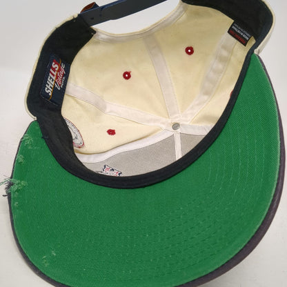 Shells Vintage 5 Panel Beige Hat One Size Snapback Boston Skyline Massachusetts