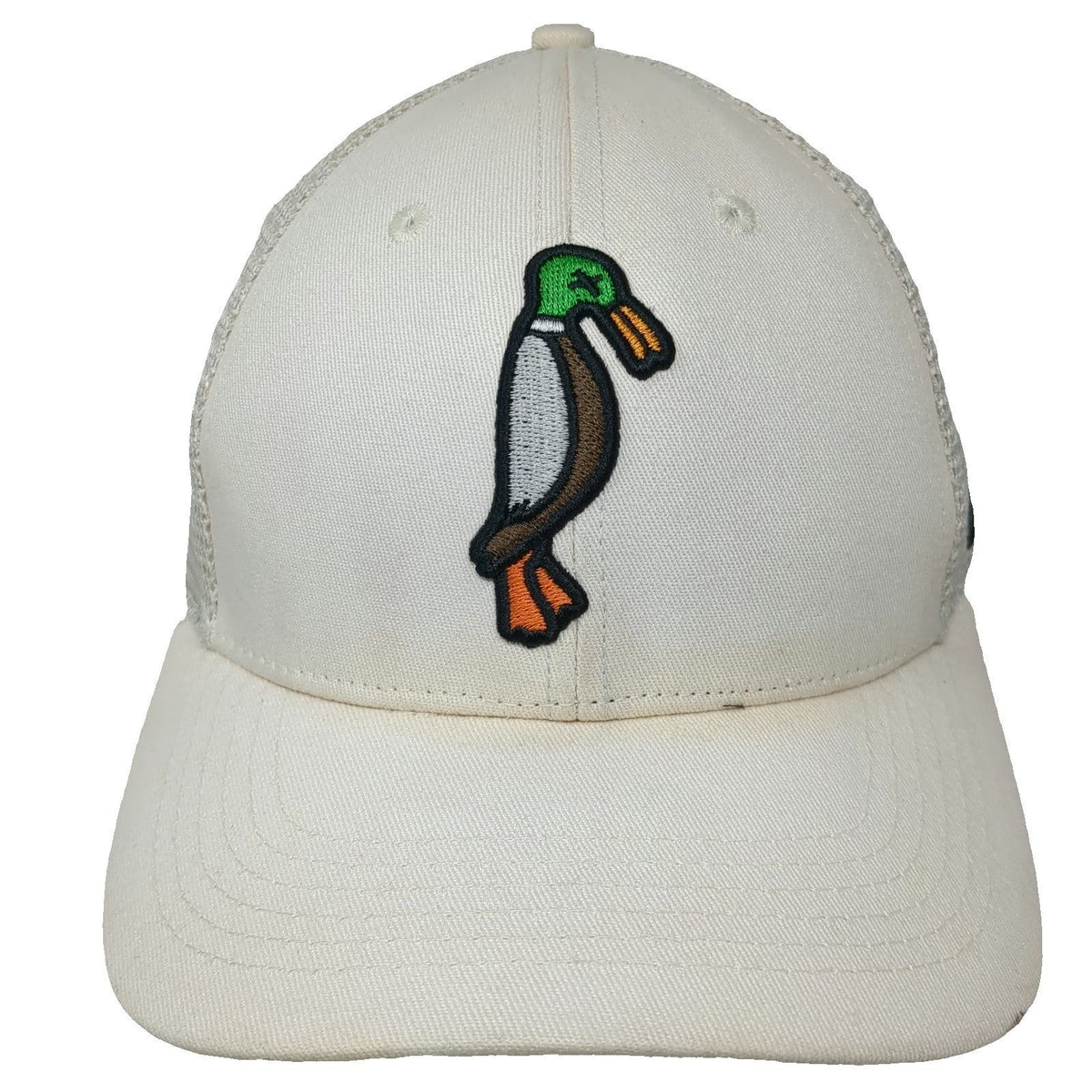 Trucker Hat Beige One Size Mesh Back Duck 2F.7 Snapback Bird Graphic Outdoor