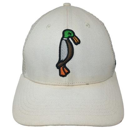 Trucker Hat Beige One Size Mesh Back Duck 2F.7 Snapback Bird Graphic Outdoor