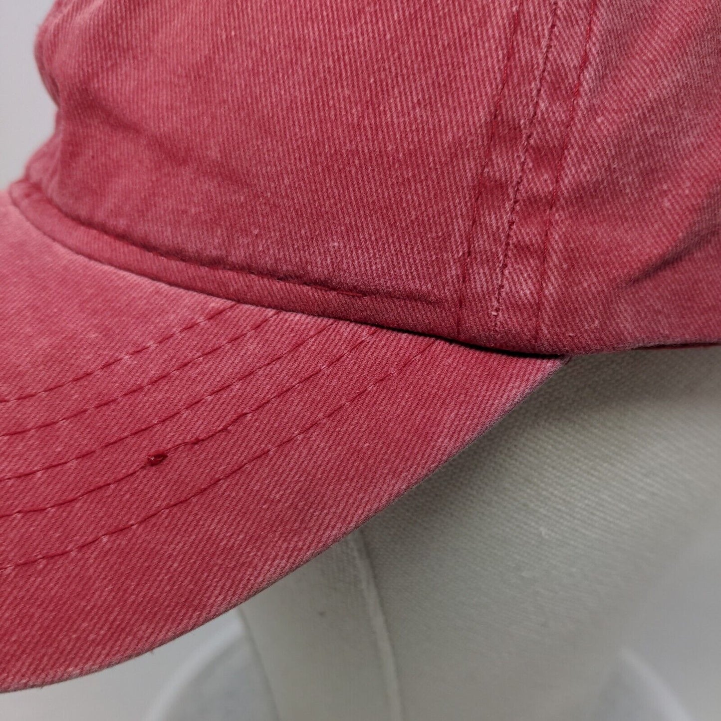 Unbranded Strapback Hat Red OSFM Adjustable Vented Holes 6 Panel Blank