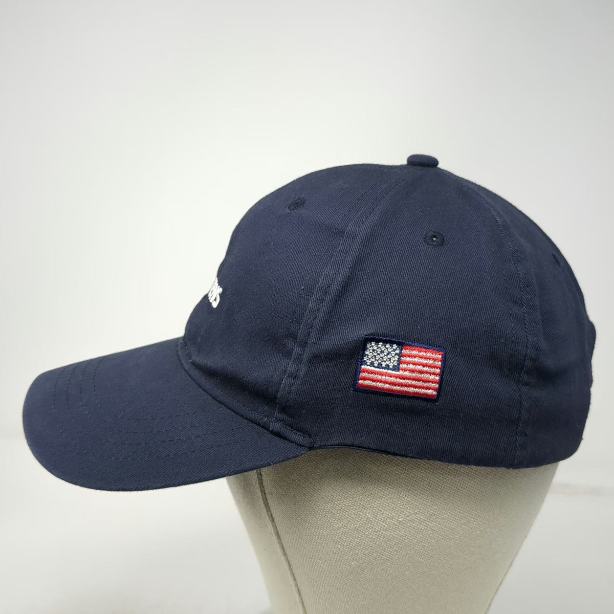 Quake City Caps Siemens Baseball Cap Blue One Size USA Flag Patch Slideback Hat