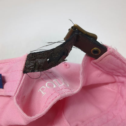 Ralph Lauren Baseball Cap Pink Vintage USA Made Cotton Pony Logo Strapback Hat