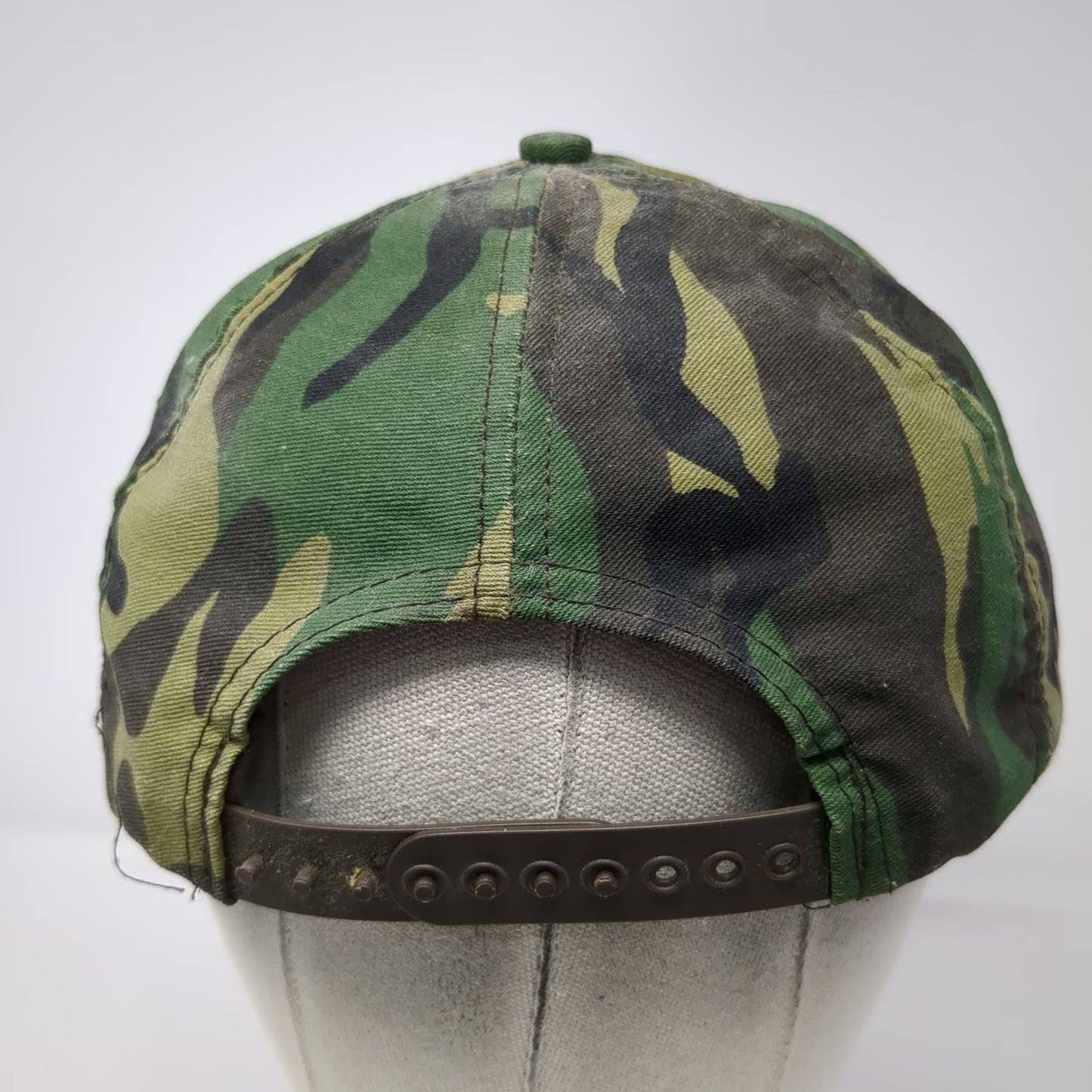B.C. 5 Panel Green OS Camo Ranger Embroidery Snapback Made in USA Hat Vintage