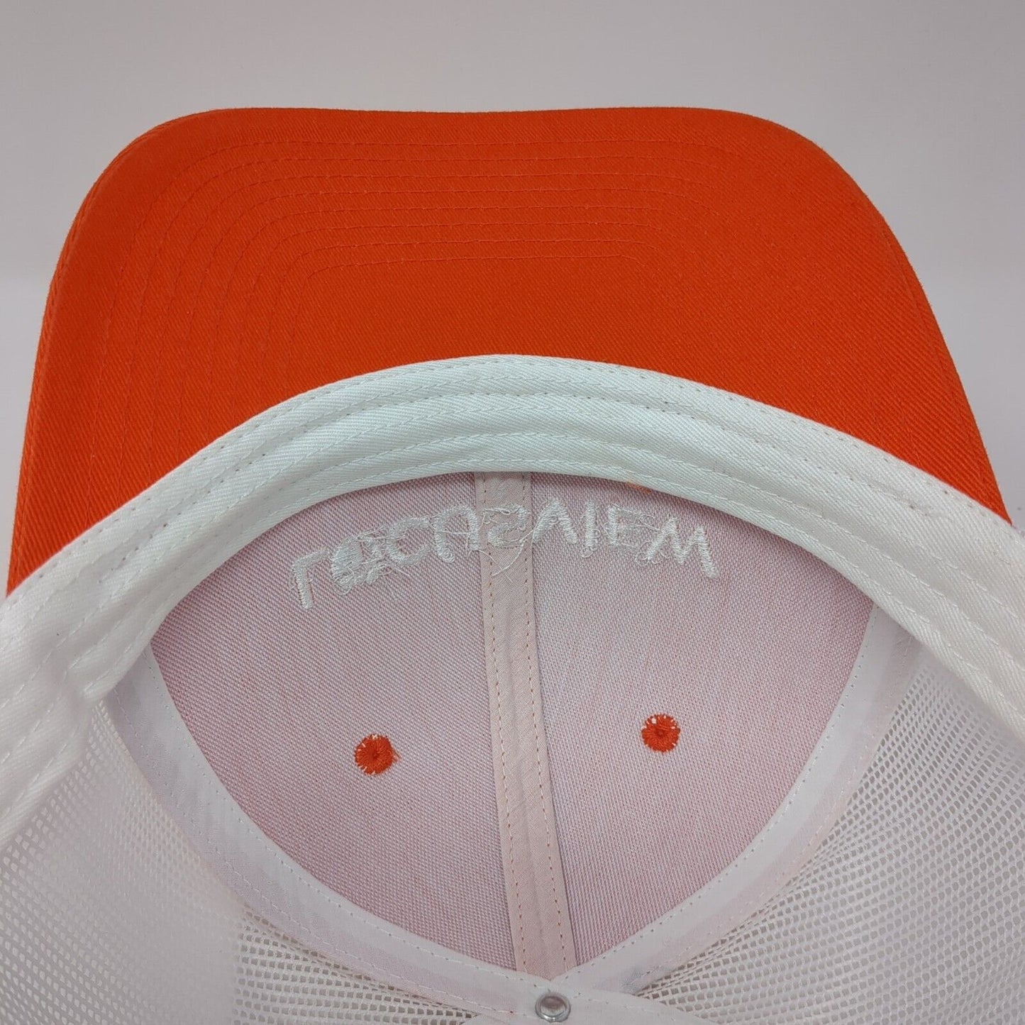 Locusview Snapback Trucker Hat Orange One Size Mesh Back Port Authority