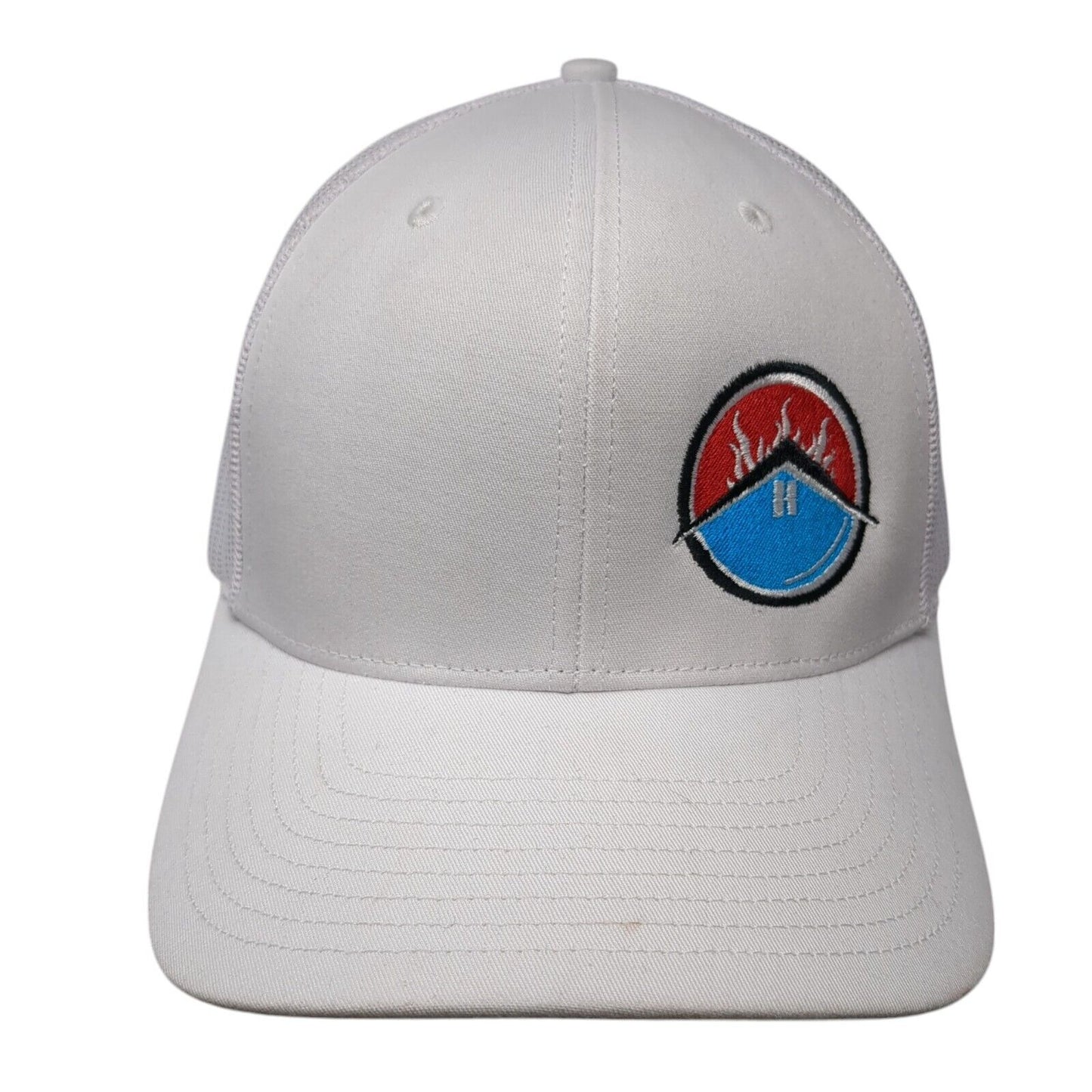 Richardson Snapback Trucker Hat White One Size Embroidered Logo Mesh Back