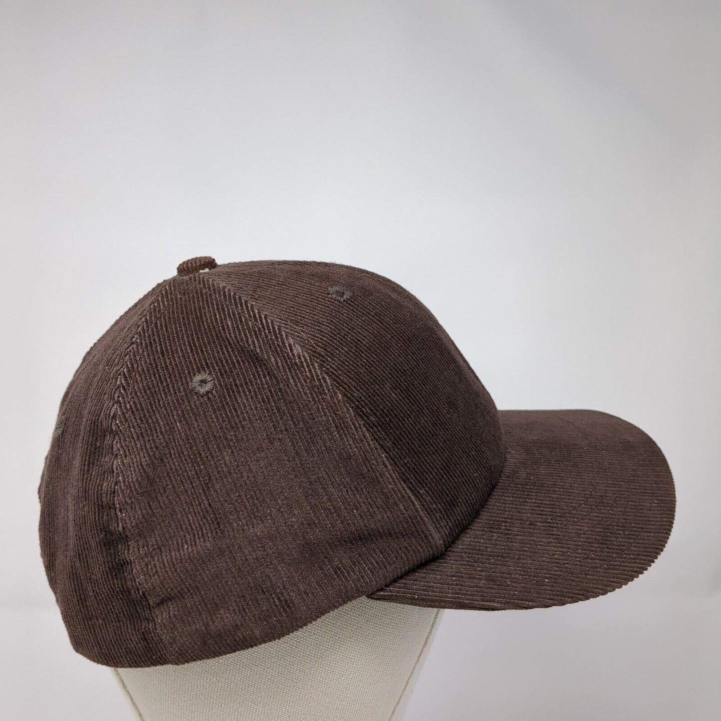 Unbranded Snapback Hat Brown One Size Adjustable Vented Holes 6 Panel Blank