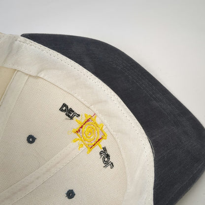 Del Sol Baseball Cap Beige Blue One Size Sun Logo Slideback Two Tone Cotton Hat