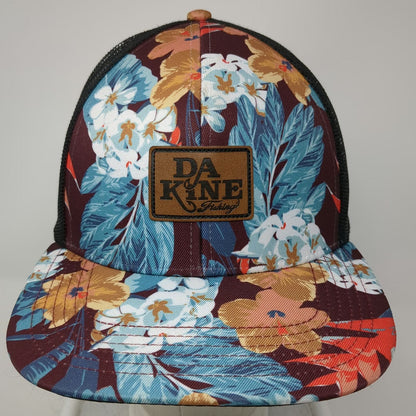 Dakine Trucker Hat Purple One Size Floral Mesh Fishing Leather Patch Tropical