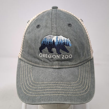 Blue 84 Trucker Hat Gray One Size Oregon Zoo Bear Forest Mesh Snapback Hat