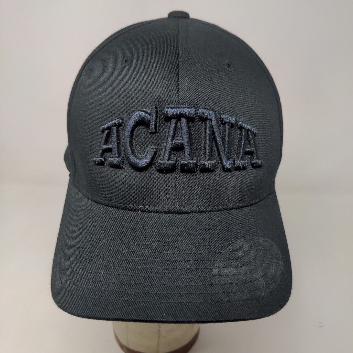Flexfit Men's Fitted Hat Black Size L-XL Embroidered Acana Logo Maple Leaf