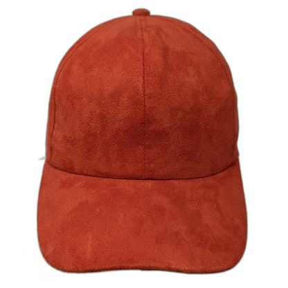 Vera New York Baseball Cap Orange One Size Blank Faux Suede Hat Slideback Buckle