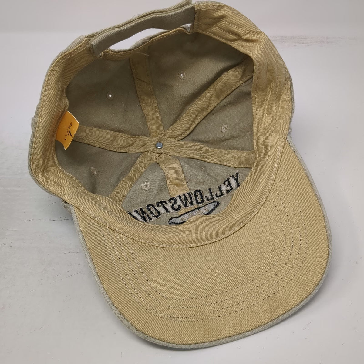 Lucky 7 Baseball Cap Beige One Size Yellowstone National Park Strapback hat 1872