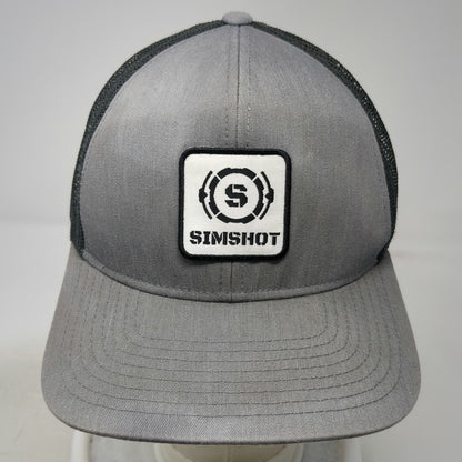 Pacific Headwear Simshot Trucker Hat Gray One Size Mesh Snapback Square Patch