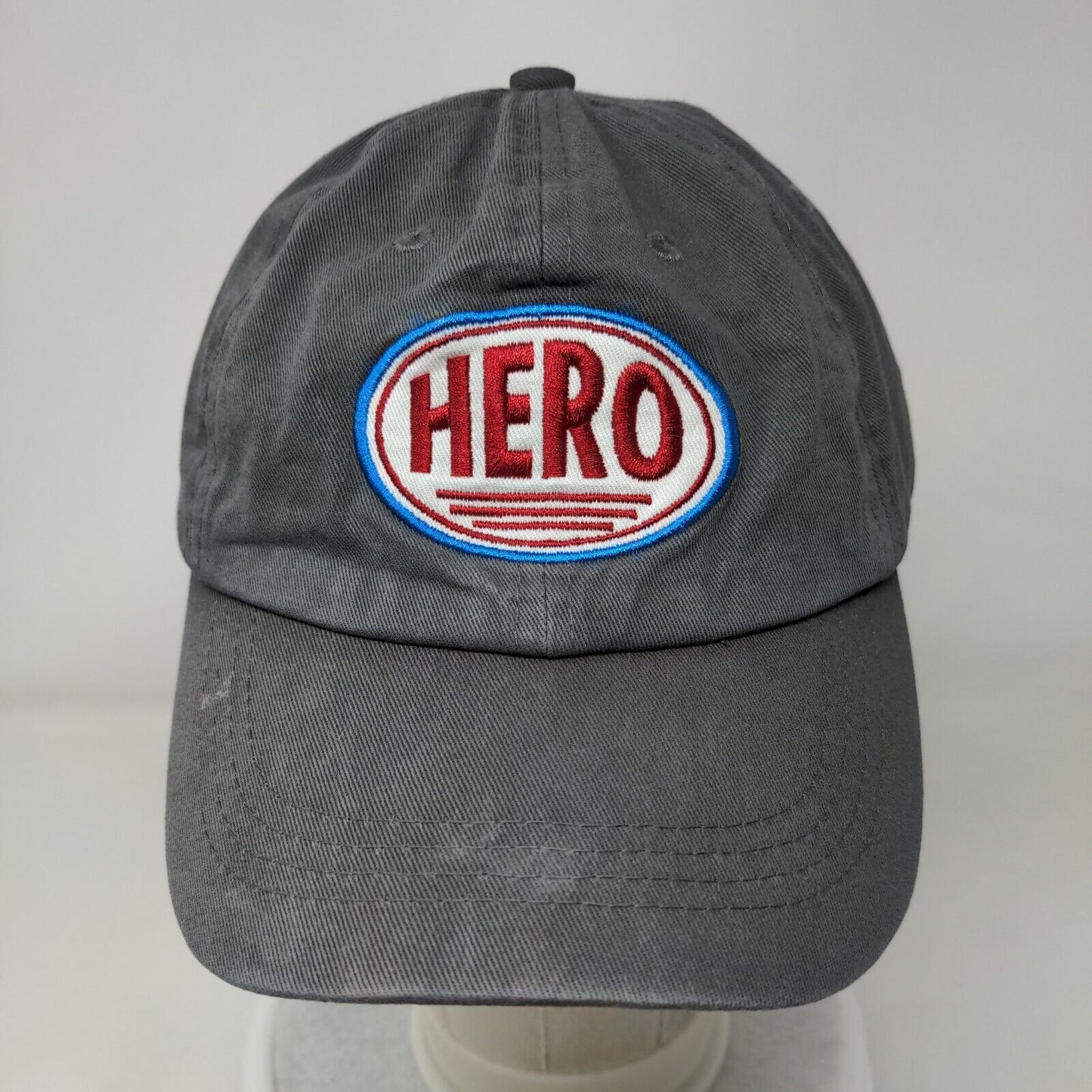 HERO I Am One Blood Slideback Hat Gray One Size Adjustable Embroidered Cotton