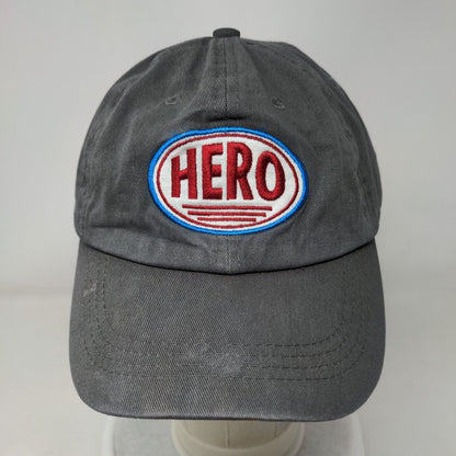 HERO I Am One Blood Slideback Hat Gray One Size Adjustable Embroidered Cotton