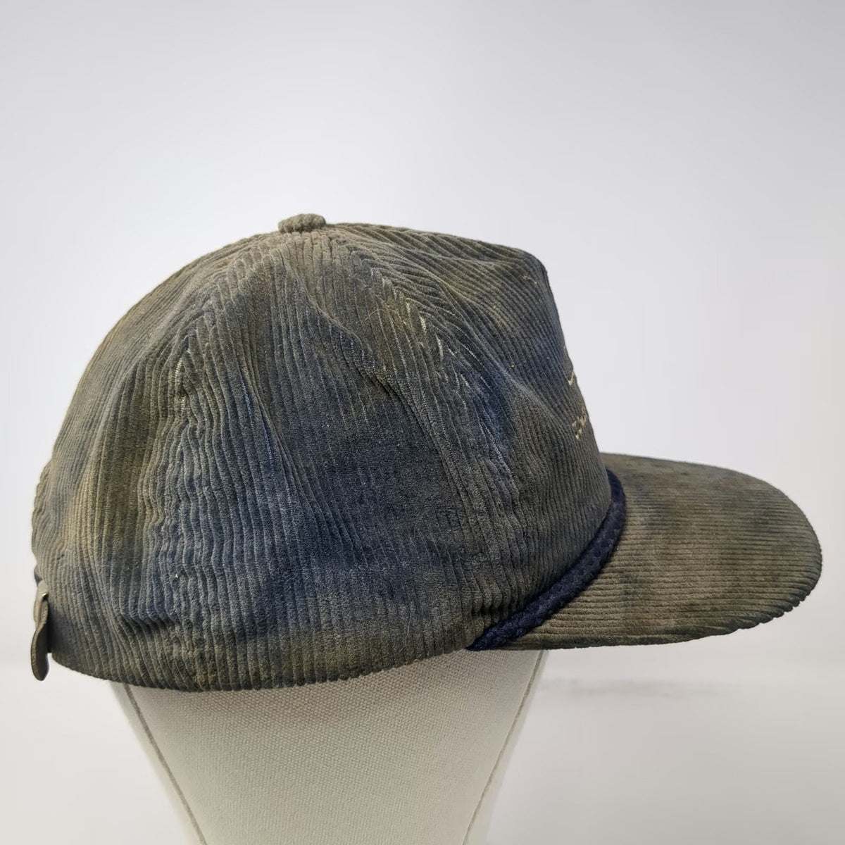 Imperial Headwear Trucker Hat Blue OS Combs Gates Aviation Corduroy Rope Hat