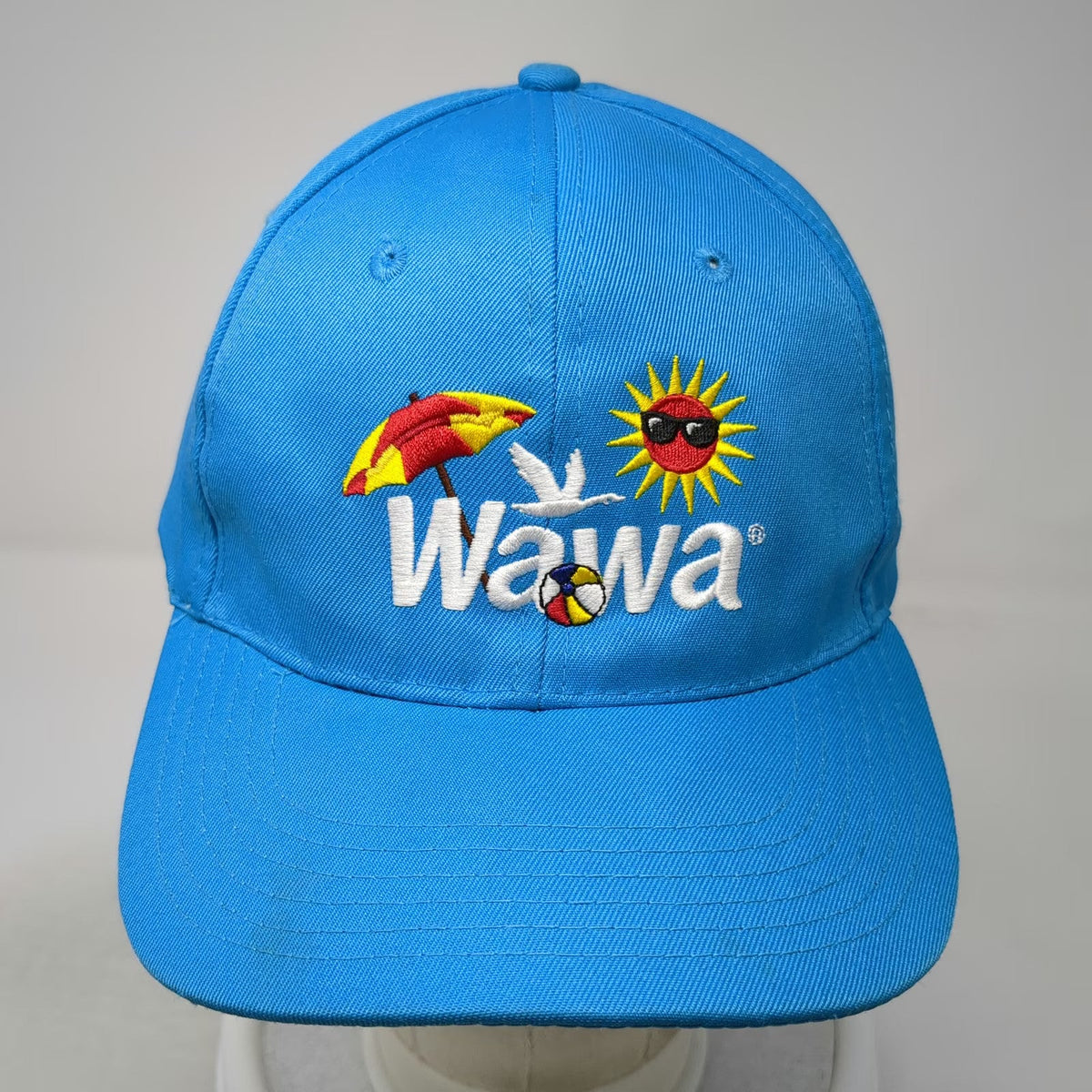 Wawa Hat Baseball Cap Blue One Size Beach Sun Umbrella Logo Polyester Strapback
