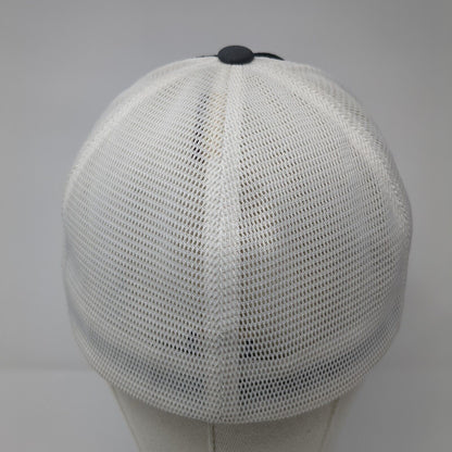 Betsy Ross Flag Fitted Mesh Back Trucker Hat Gray L-XL Flexfit Yupoong